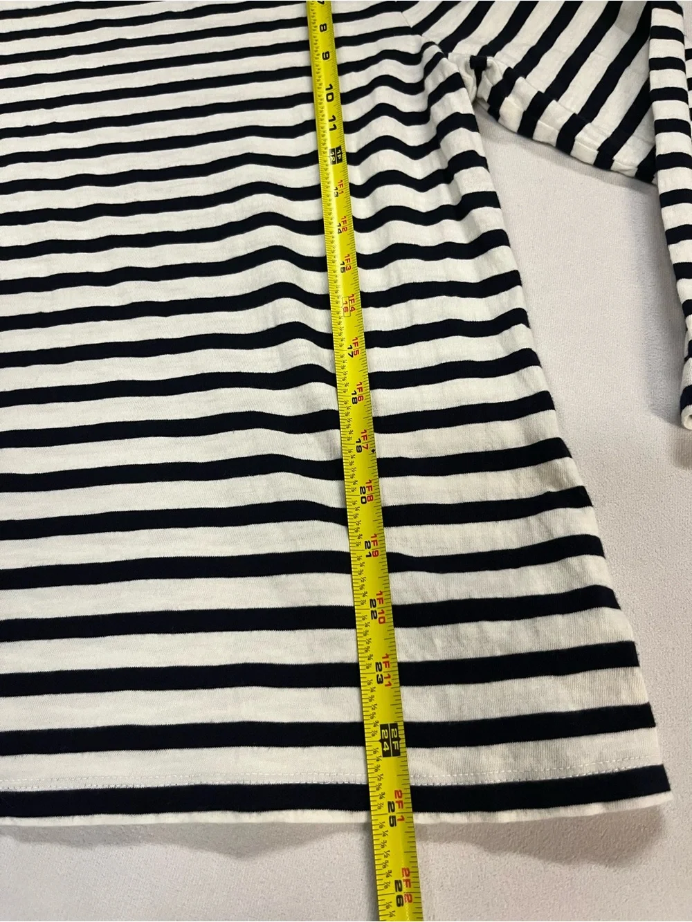 J.Crew Striped Boatneck Top L Black White 100% Cotton Preppy Nautical